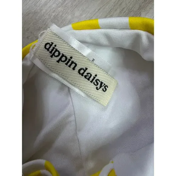 Dippin' Daisy's Bliss Swim One Piece Swimsuit Yellow Checkers Plaid Size Small - Picture 4 of 6